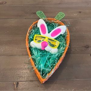 Carrot Easter Basket with Easter Bunny Glasses